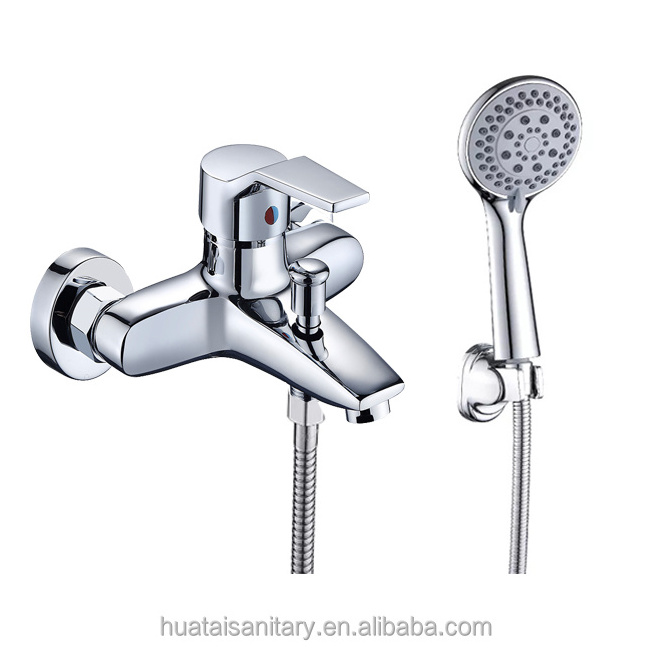 bathroom chrome mounted brass tap diverter bathtub hot and cold mixers bath tub shower faucet wall mount