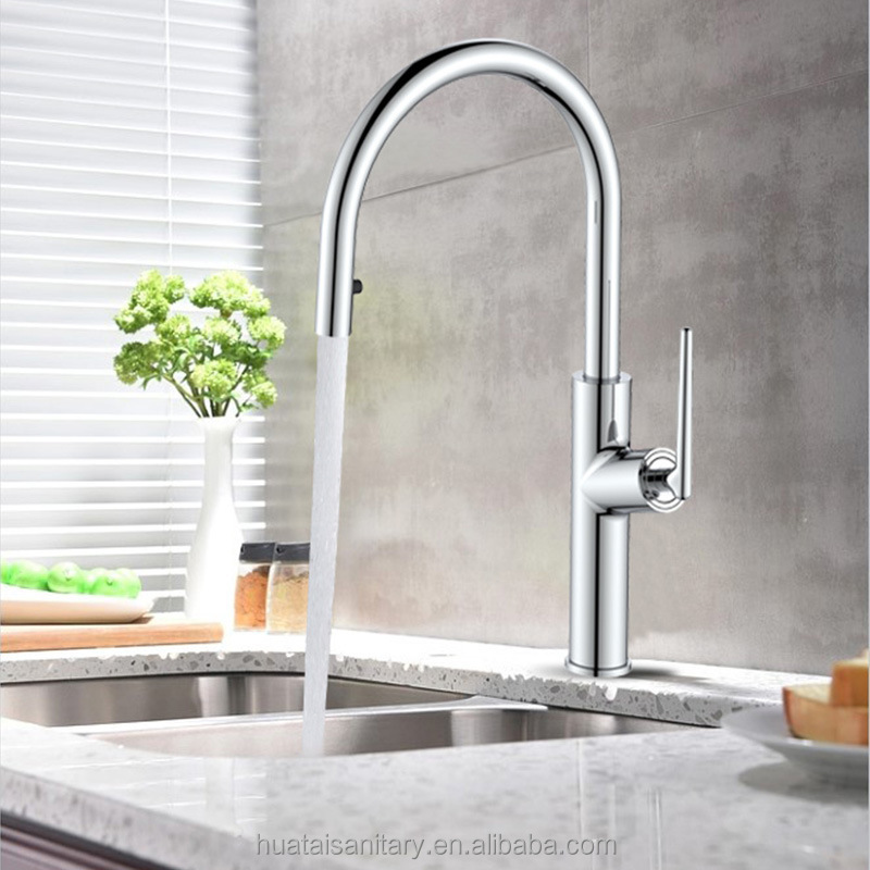 flexible 360 degree rotation pull out sink shower water mixer taps brass faucet kitchen tap spray head