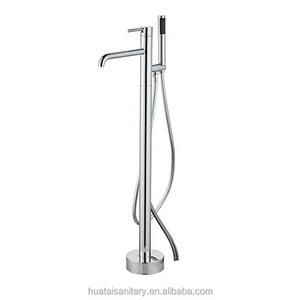 brass black chrome stand single handle free standing bath tub tap shower bathtub floor mounted faucet