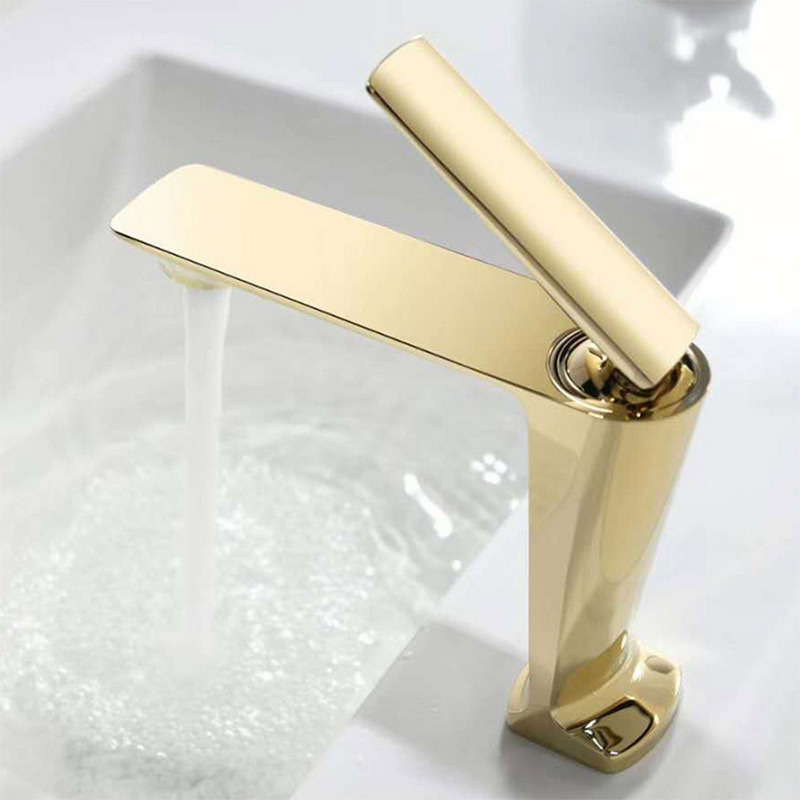 lever hole tall toilet wash basin tap fancy solid brass high end basin single handle lavatory faucet