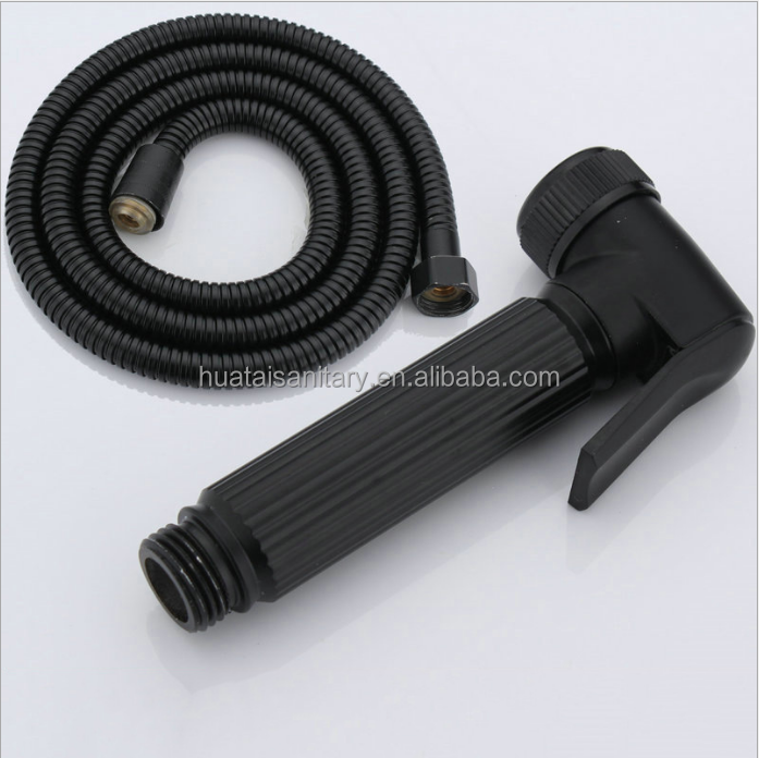 competitive price mechanical black brass travel shower shattaf spray toilet bidet