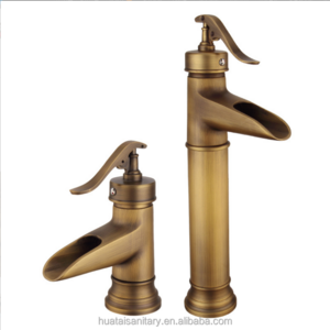 American single lever bathroom copper antique bronze waterfall wash tap mixer basin faucet