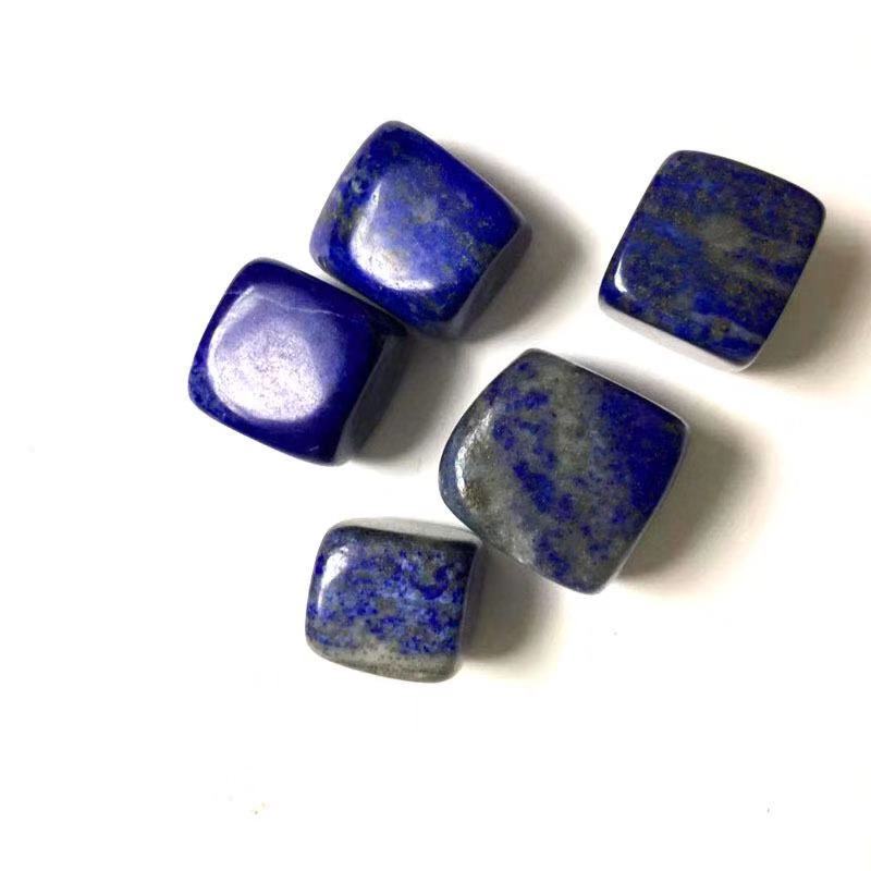 Natural Lapis Lazuli Cube Tumbled Stones Crystal Gravels Stone for Bulk Wholesale