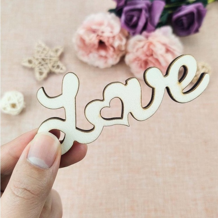 20pcs Love Wood Diy Craft Cutouts Wooden Love Heart Shaped Wood Slices Christmas Gifts Box Ornaments