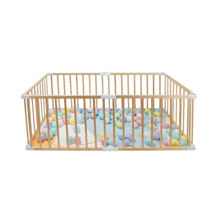 multipurpose baby playpen foldable for Toddlers Expandable Wooden Play Fence, Large Wood Playpen Safety Playard for Indoor