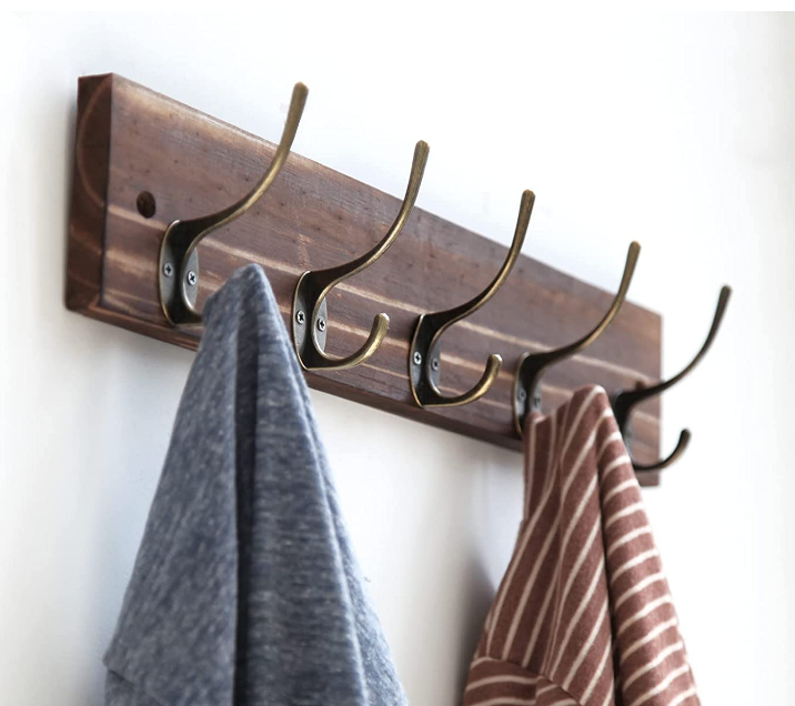 High Quality Rustic Coat Rack Vintage Wooden Wall Mounted Coat Rack