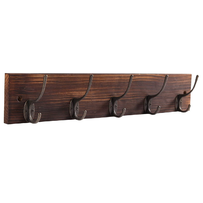 High Quality Rustic Coat Rack Vintage Wooden Wall Mounted Coat Rack