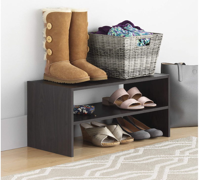 Modern simple multi-functional wooden furniture combined shoe cabinet can be stacked with double wooden shoe racks