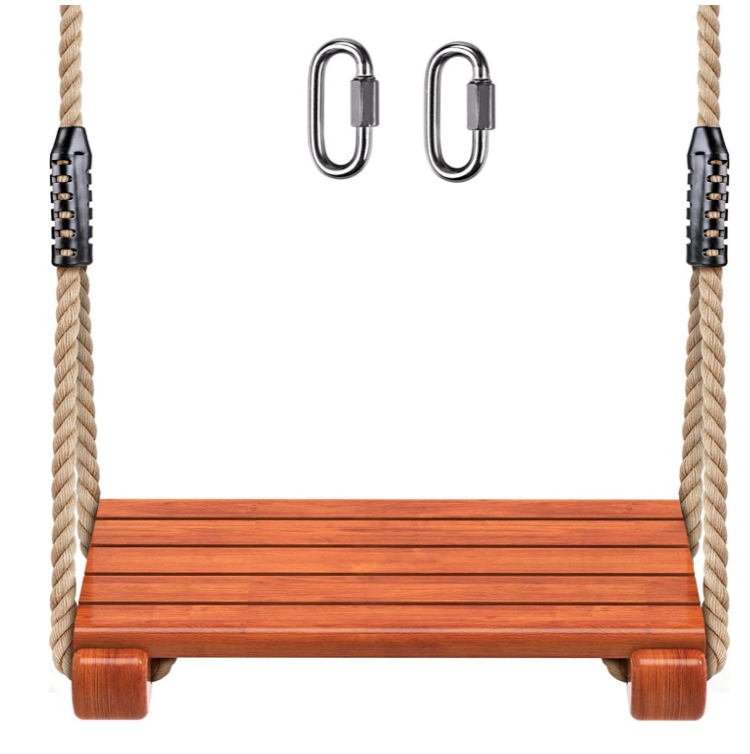 wooden swing seat heavy duty wood tree swing for adult kids playground swing sets