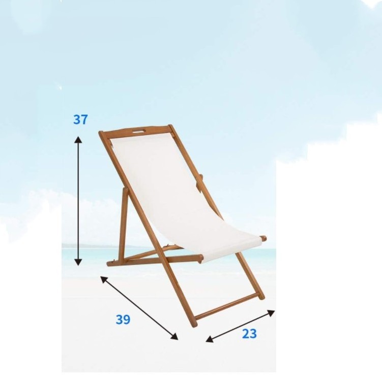 Chair Beach Beach Sling Patio Chair For Relaxing Adjustable Height Made From Eucalyptus Wood Beach Chair With