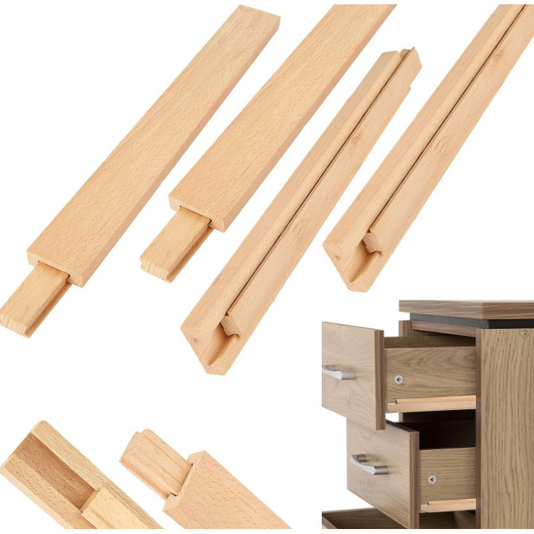 6PCS Wood Drawer Slide 16 Inches Wooden Drawer Slides Bottom Mount Center Mount Drawer