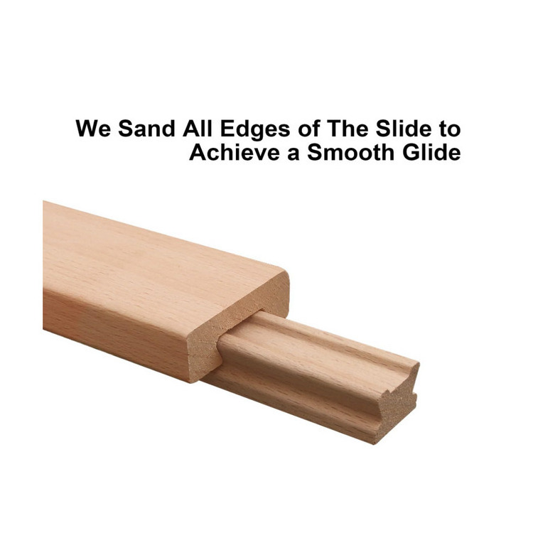 2 Pcs Wooden Drawer Slides Wooden Center guide rail Install the slide, drawer slide replacement part