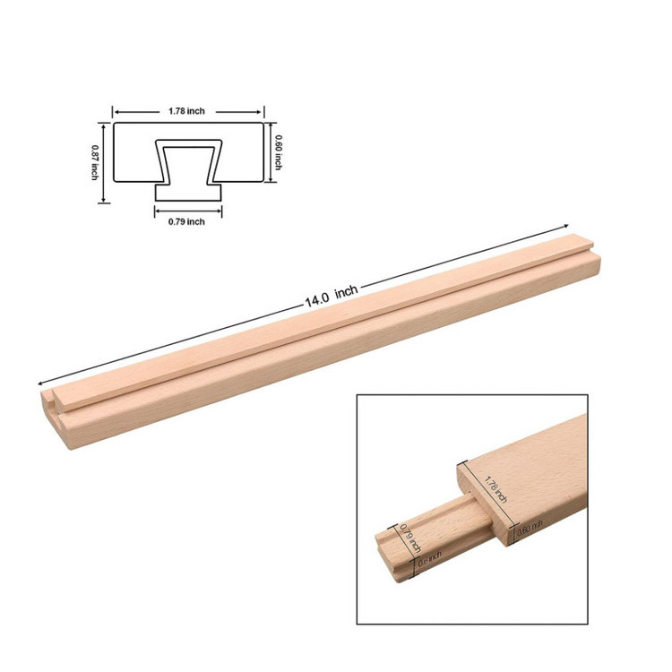 2 Pcs Wooden Drawer Slides Wooden Center guide rail Install the slide, drawer slide replacement part