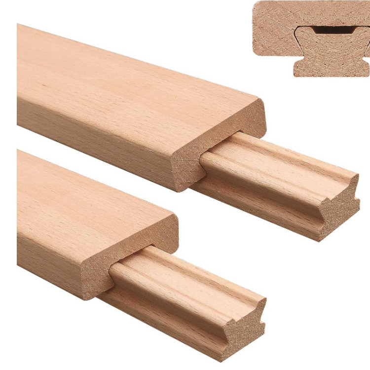 2 Pcs Wooden Drawer Slides Wooden Center guide rail Install the slide, drawer slide replacement part