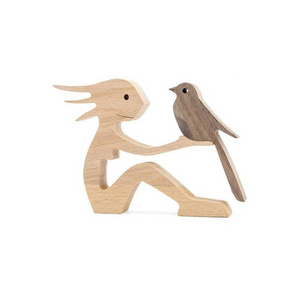 Wood Sculpture Home Decor Home Decor Handmade Accents, Carved Creative Animal Bird