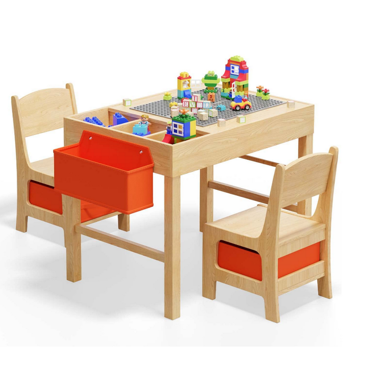 4 in 1 wooden toddler children activity lego party desk furniture kids table