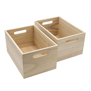 hot sale Unfinished Wooden Boxes for Food Pantry Storage Crafts Cabinet Storage Boxes