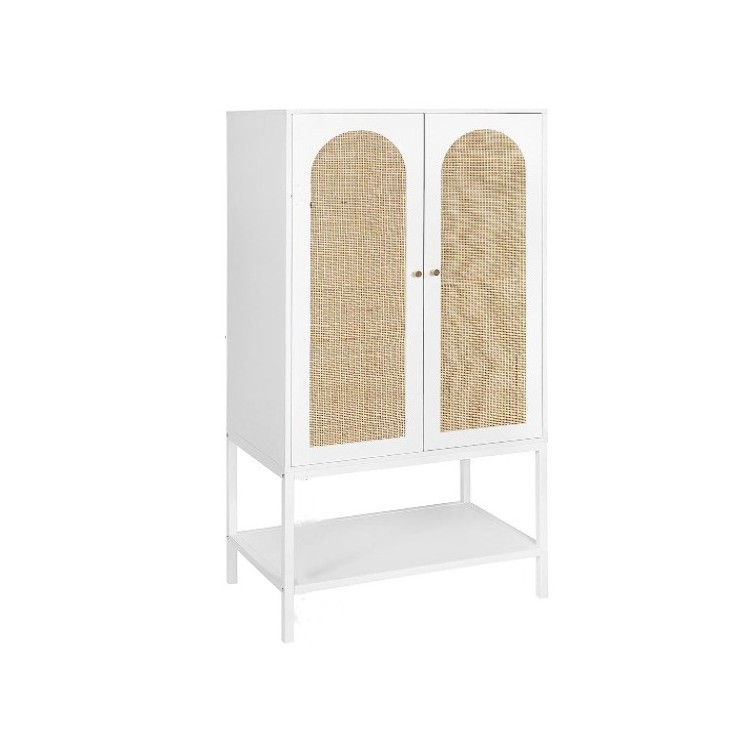 Large Storage Space Wardrobes Bedroom Closet Rattan Freestanding Wardrobe Cabinet With Storage Cubes