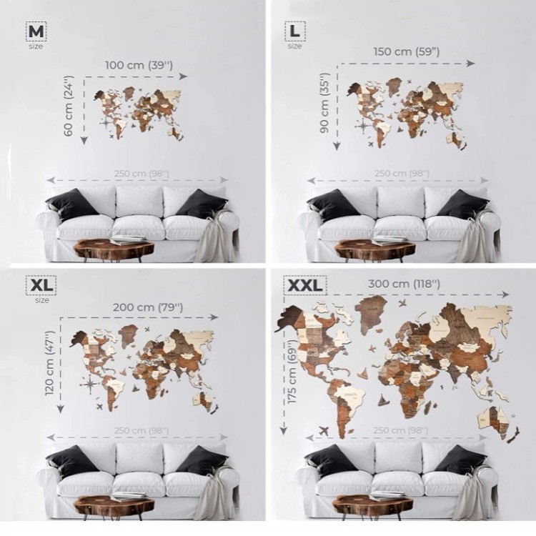 Customization   Wood World Map 3d  Large Wood Wall DeCor Housewarming Gift Idea Wood Wall Art