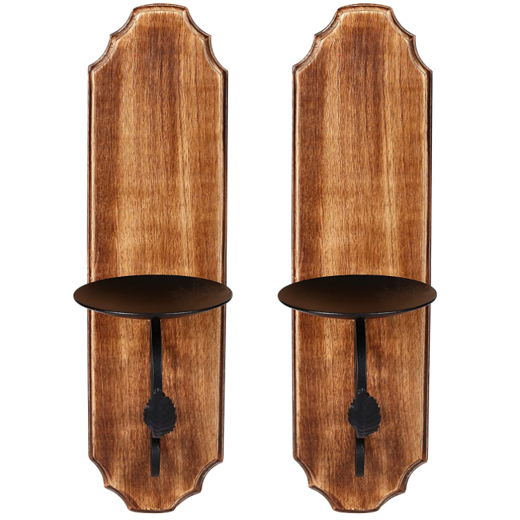 Solid Wooden Caste Aluminium & Glass Candle Wall Holders Lighting Decoration