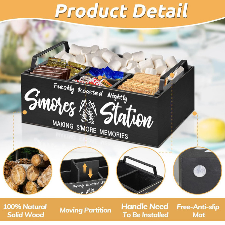 Modern Smores Caddy Smores Accessories Organizer Farmhouse S'Mores Bar Holder