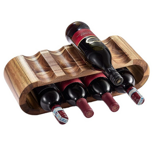 Wooden Wine Racks Countertop Acacia Wine Bottle Holder Stand Multifunction Wine Shelf Organizer