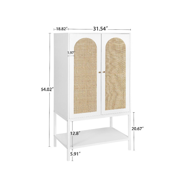 Large Storage Space Wardrobes Bedroom Closet Rattan Freestanding Wardrobe Cabinet With Storage Cubes