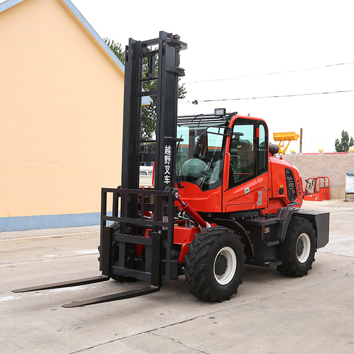 China 4x4 4-wheel Articulated Telehandler Off Road All Rough Terrain Rough Terrain Forklifts 3.5 Ton