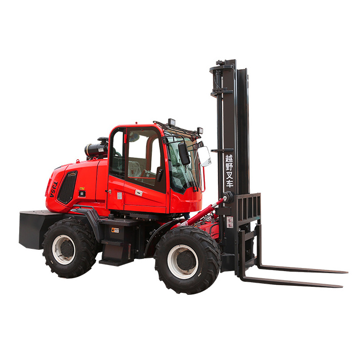 China 4x4 4-wheel Articulated Telehandler Off Road All Rough Terrain Rough Terrain Forklifts 3.5 Ton