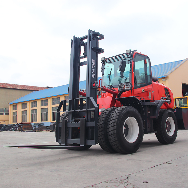 4x4 Hydraulic 4m Lifting Height Rough Terrain 6 Ton Diesel Forklift