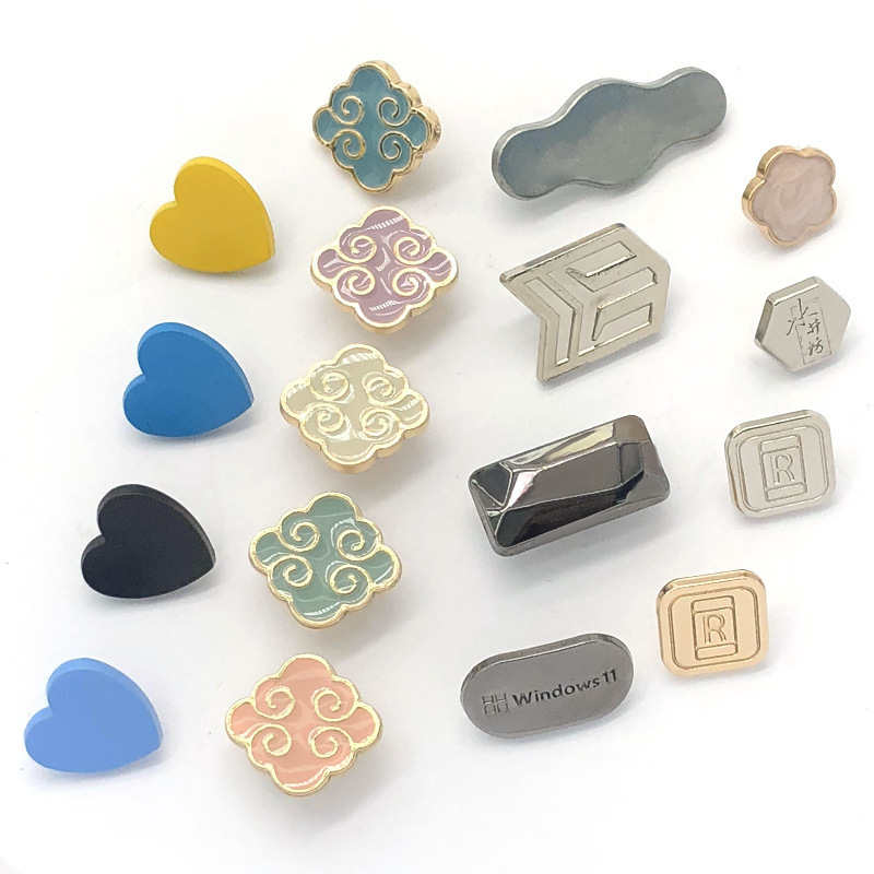 Spring Snap Fastener Buttons for Garment Accessories Sliver Custom Logo Alloy 4 Parts Buttons Various Shapes Metal Classic EXW