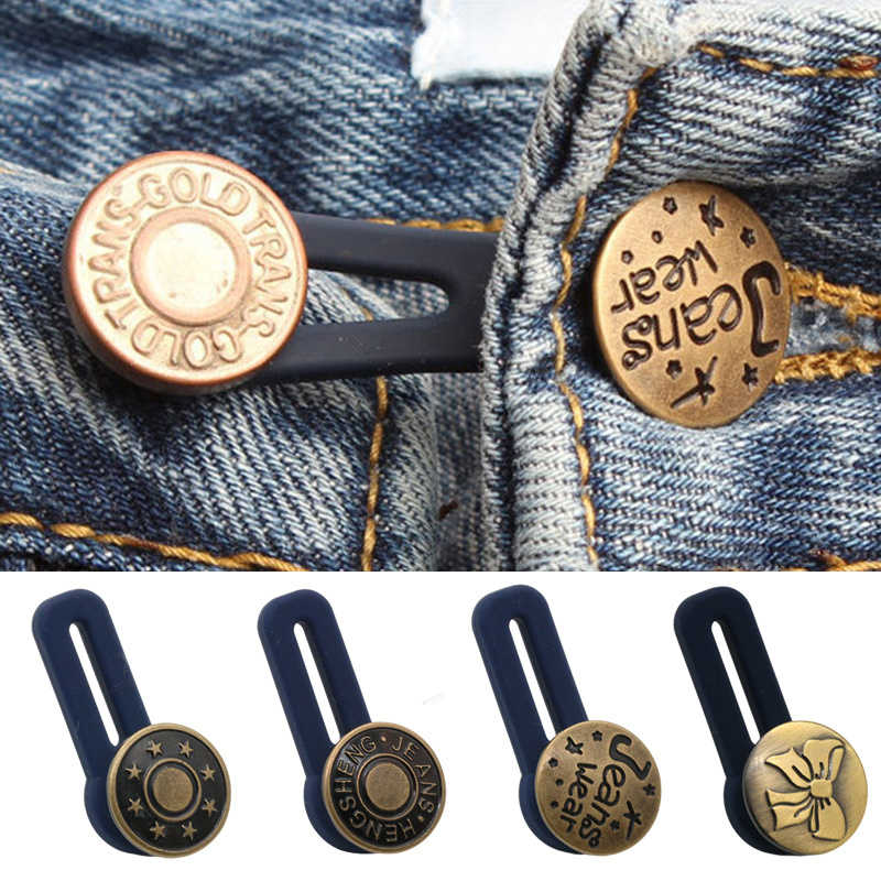 WYSE 17MM Sewing Buttons Adjustable Disassembly Retractable Jeans Waist Button Metal Extended Buckles Pant Waistband Expander