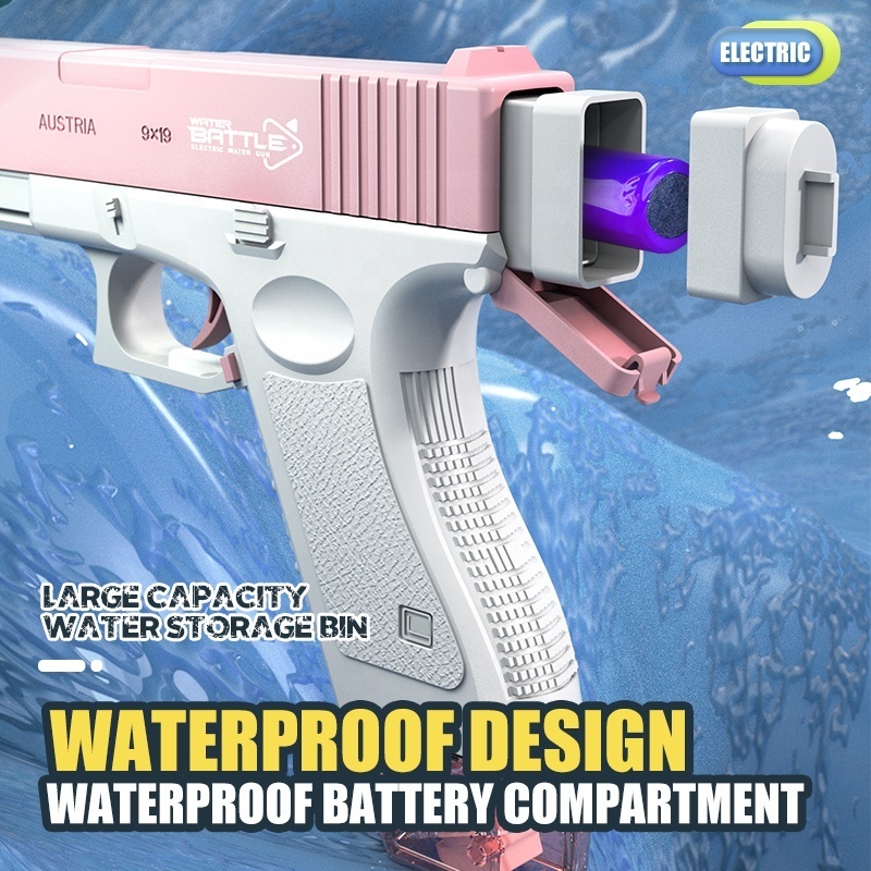 Children's outdoor toys gun toys Glock Magazine version electric water gun (with lithium battery cable +2 magazines