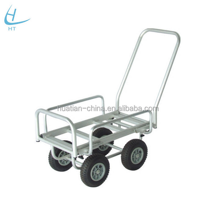 Durable, easy and convenient to assemble and use,Aluminum Frame Hand Push Trolley Cart