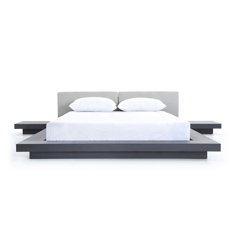 New Design Arrival Hotel Luxury Modern Grey Leather Super King Size Bed