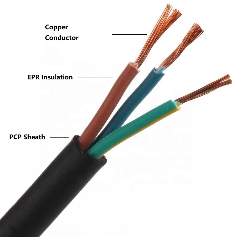 VDE Certification 450/750v rubber insulated flexible power cable H07RN-F cable  3g2.5mm2