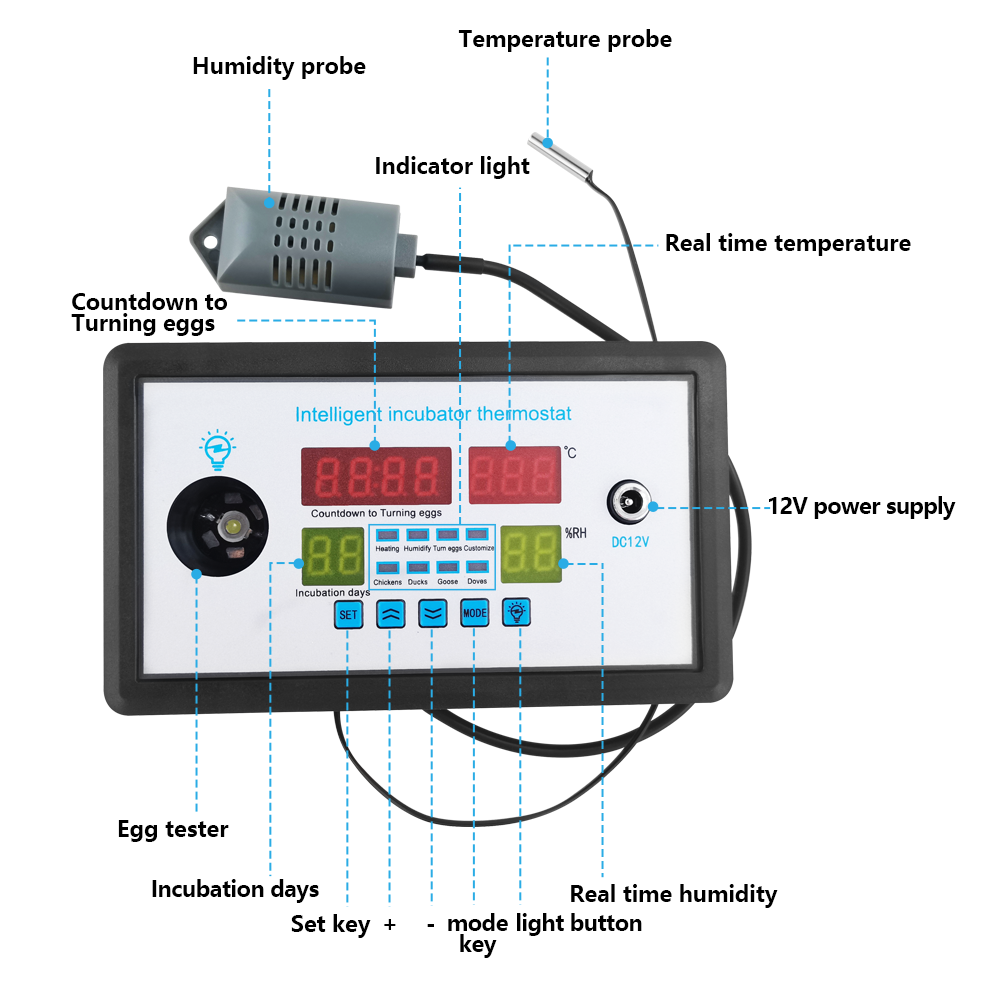 Cheap Price Temperature Humidity w9002 Automatic Digital Chicken Xm18 Egg Incubator Controller