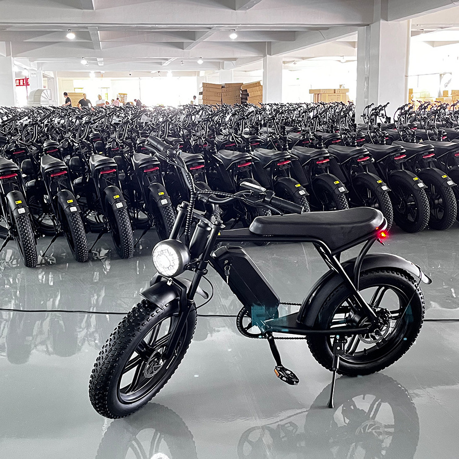 Ouxi 20 inches fat ebike in EU US warehouse V8 fat tire electric road bikes for adults 70km fat ebike