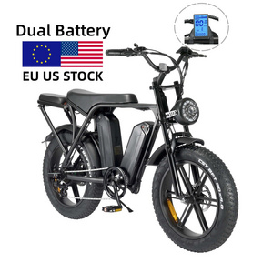 OUXI V8 Dual Battery Ready to Ship US EU warehouse Double Battery E bike with Rear Seat Fat Tire E bike Fatbike 250w