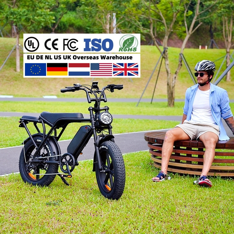 Factory Direct 20-Inch Fat Tire Electric Mountain Bike EU Cheap Electric Motorcycle with 48V Steel Frame Ready Stock OUXI V8