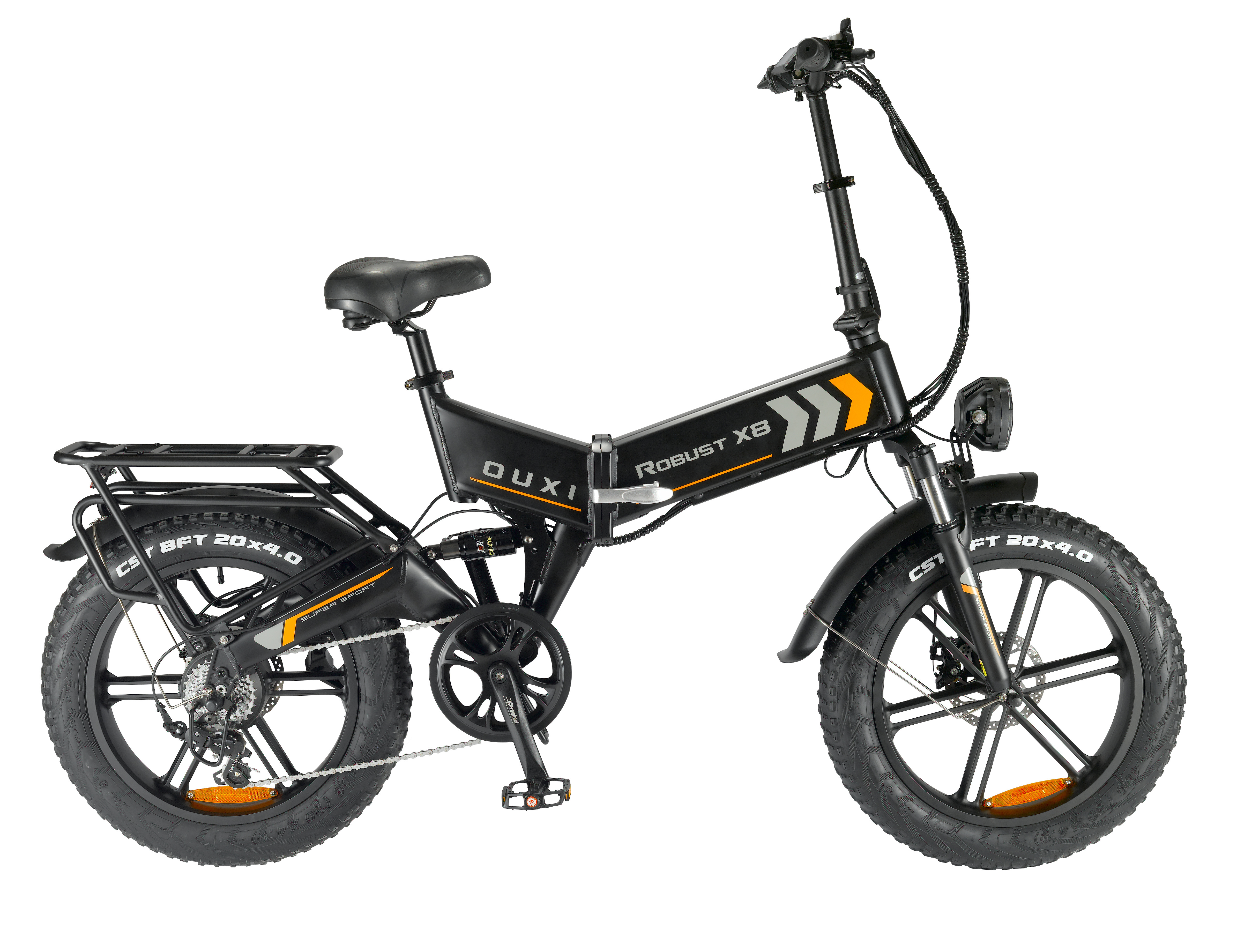 New Model Ouxi X8 20 Inch Folded Ebike Long Range 500W 15Ah Electric Fat Tire Mountain Snow Bike Full Suspension Eu Warehouse