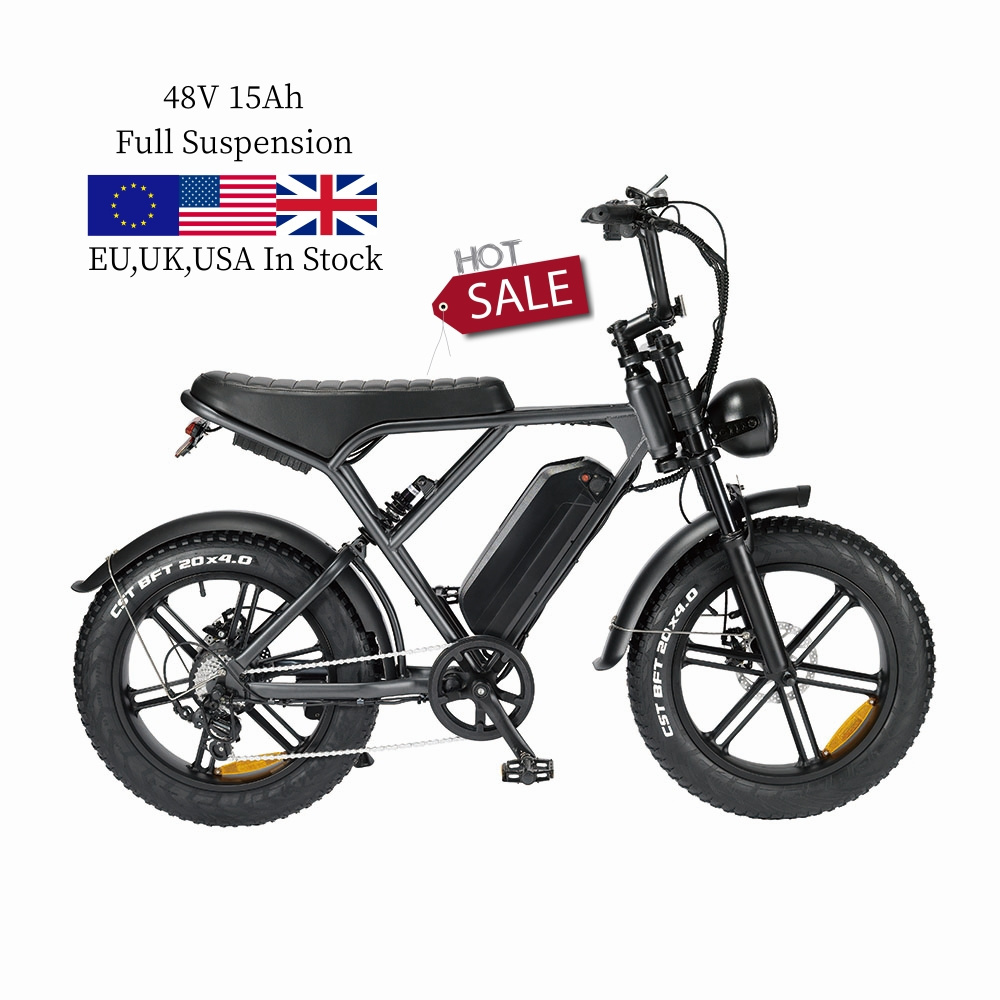 Original OUXI V8 2.0 Full Suspension Ebike Electric Fat Tire Bike Elektrisch Fatbike 1000W E-bike 48V Fat Bike for Adults