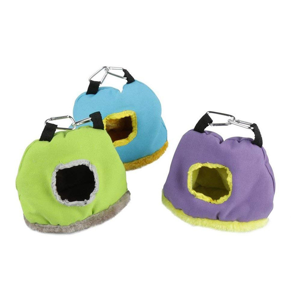 Pet Bird Supplies - Round Cozy Bird Nest, Parrot Birdhouse with Insulated Cotton Bedding, Bird Hammock