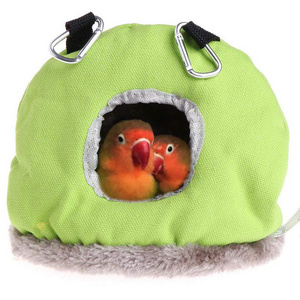 Pet Bird Supplies - Round Cozy Bird Nest, Parrot Birdhouse with Insulated Cotton Bedding, Bird Hammock