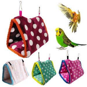 Parrot Cotton Hammock - Winter Pet Cotton Nest for Warmth, Triangle Design Toy.