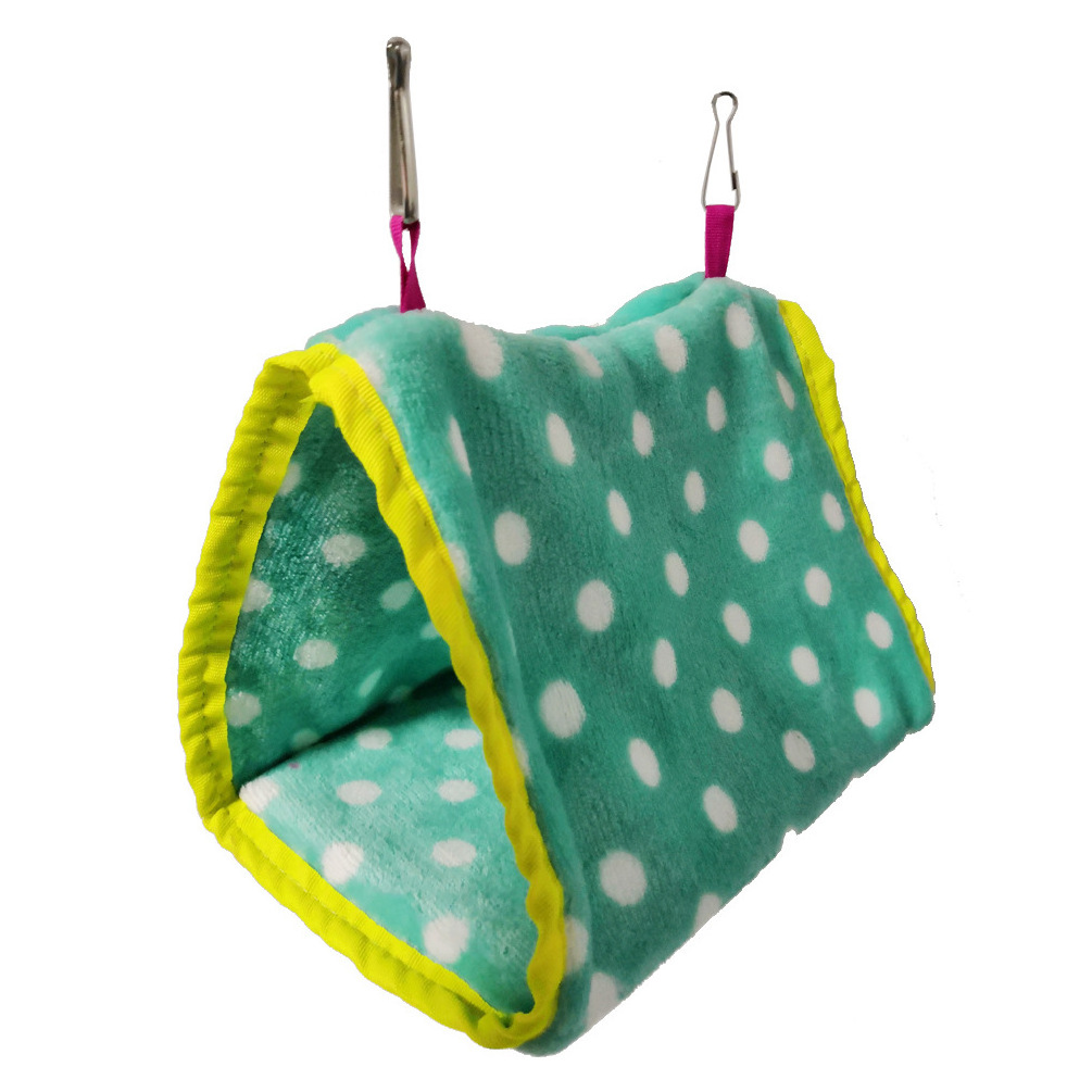 Parrot Cotton Hammock - Winter Pet Cotton Nest for Warmth, Triangle Design Toy.