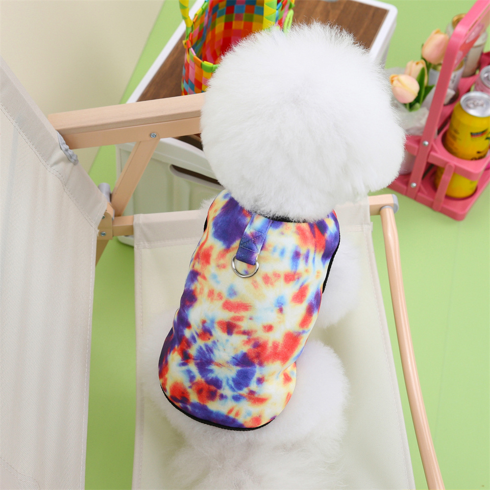 Dog Clothes 2023 Autumn Winter New Pet Apparel Teddy Pomeranian Cute Pet Dog Clothes Multi-color Bright Vest