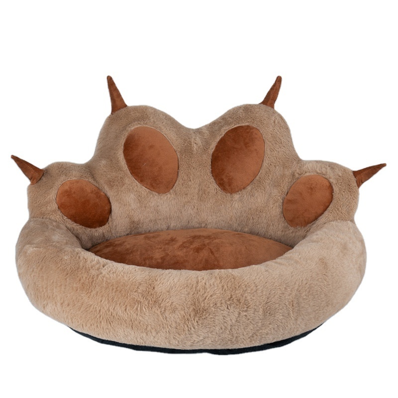 Wholesale fancy warm fleece 3D dog novelty paw shape pet bed