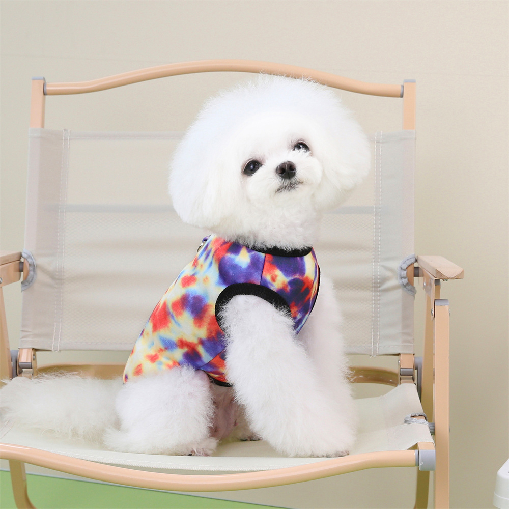 Dog Clothes 2023 Autumn Winter New Pet Apparel Teddy Pomeranian Cute Pet Dog Clothes Multi-color Bright Vest