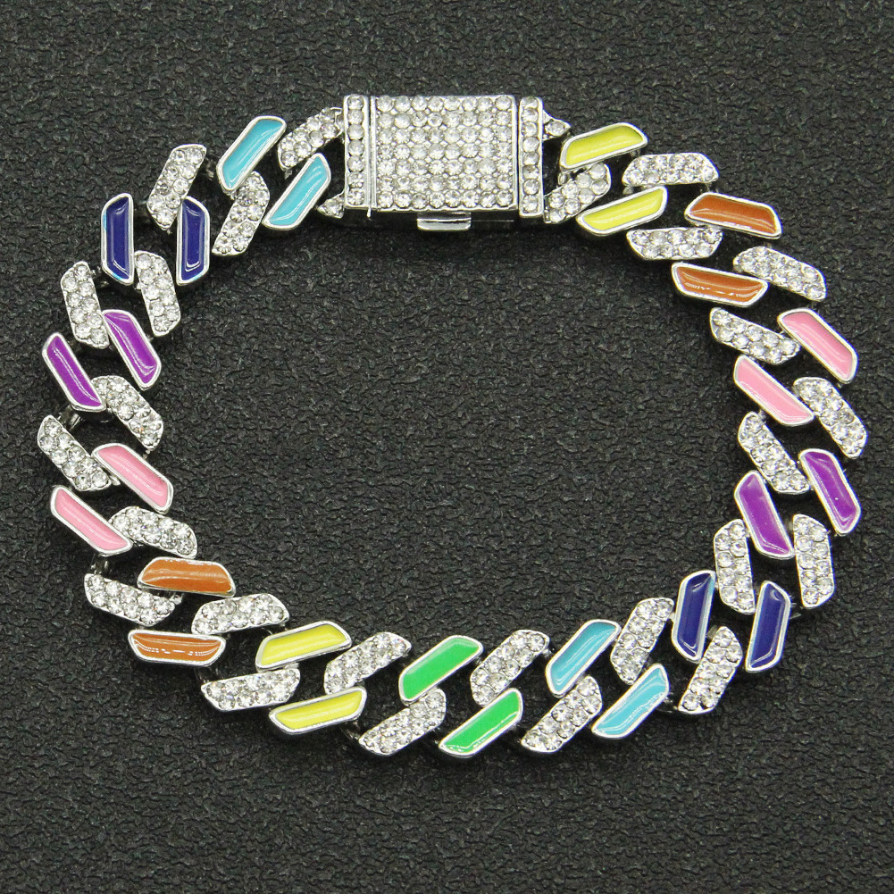 Wholesale colorful custom alloy miami cuban link chain for dog cat pet